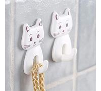 3 ganci adesivi a forma di gatto, resistenti, decorativi da parete per chiavi, asciugamani, zaini, cappelli alla moda