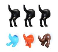 3 ganci autoadesivi a coda di cane con 3 ventose, ganci a coda di animale, gancio per animali domestici, gancio per chiavi da parete, gancio per abiti originale, gancio per riporre dietro le porte,