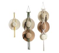 3 ganci per cappelli in macramè, tessuto a mano, supporto per cappelli da parete, supporto da parete per cappello da cowboy, porta cappelli, organizer per cappelli Fedora con tesa larga, appendiabiti