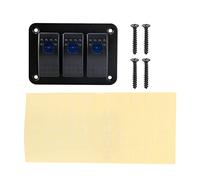 3 gang rocker switch pannello impermeabile 12V 24V a levetta a levetta con luce a LED per marine barca addominali neri