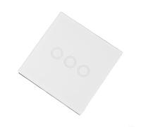 3-Gang Touch Light Switch Tempered Glass Panel Single Live Wire(white) | Tempered glass panel, elegant design, prevents leakage and shock, safe for families