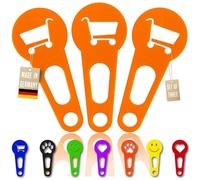 3 gettoni per il carrello della spesa, rimovibili immediatamente come portachiavi; 3 pezzi in un set Sblocca carrello Sblocca carrello (Arancia, Avventura commerciale)