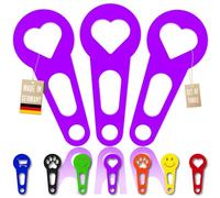 3 gettoni per il carrello della spesa, rimovibili immediatamente come portachiavi; 3 pezzi in un set Sblocca carrello Sblocca carrello (Viola, Cuore)