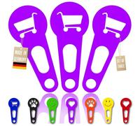 3 gettoni per il carrello della spesa, rimovibili immediatamente come portachiavi; 3 pezzi in un set Sblocca carrello Sblocca carrello (Viola, Avventura commerciale)