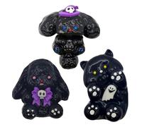 3 giocattoli per Halloween Mochi Squishy - Mini Kawaii Moji, Squeeze Soft Fidget giocattolo per Halloween, feste, riempitivi tascabili per bambini (B)