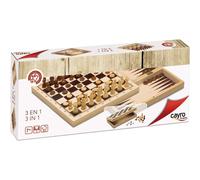 Cayro Set 3 Giochi Da Tavolo Cayro 648 Legno 29 X 29 Cm 3 In 1 Scacchi Backgamon