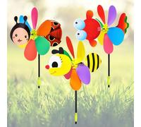 3 girandola a vento per bambini, 54 cm, mulino a vento colorato, giocattolo da giardino, mulino a vento 3D, giocattolo in plastica, girandola a vento decorativa, mulino a vento, api, pesce rosso,