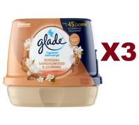 3 GLADE FRAGANCED BATHROOM DEO GEL SANDALWOOD & JASMINE BAGNO 180GR DEODORANTE