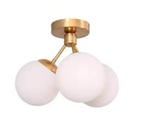 3 Globo Lampadario A Soffitto In Ottone Di Design Mid Century Premium