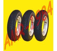 3 GOMMA MICHELIN 100/90-10 S83 APE 50 TUTTI KIT RUOTE + CERCHI + CAMERE ARIA