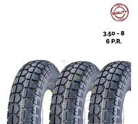 3 GOMME 3.50-8 RINFORZATE 6PR PNEUMATICI RICAMBIO SET VESPA VBB VB1T GL 125 150