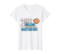 3 ° Grado Batter Baseball Torna a Scuola Studente Maglietta con Stampa Grafica Economica, Donna, Bianco, XL