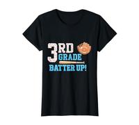 3 ° Grado Batter Baseball Torna a Scuola Studente Maglietta con Stampa Grafica Economica, Donna, Nero, M