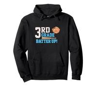 3 ° Grado Batter Up Baseball Torna a Scuola Studente Felpa con Cappuccio