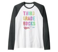 3° Grado Rocks Studente Insegnante Rockstar Team Terzo Grader Maglia con Maniche Raglan