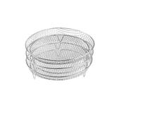 3 Griglie Impilabili For Essiccatore A Vapore, Griglia In Acciaio Inossidabile 304 Adatta For Friggitrice Ad Aria Da 4,2-5,8 QT, Cestello For Accessori Da Forno(Round)