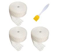 3 griglie per barbecue a 16 fori, 1 spazzola per barbecue, rete elastica, rete per prosciutto, rete bianca di prosciutto, rete bianca per grigliare, prosciutto, rotolo di carne (rotolo da 300 cm)