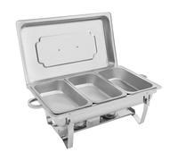 3 griglie professionali scaldavivande Chafing Dish con contenitore in acciaio inox rettangolare catering Chafer Set caldo per catering buffet e feste, 3 x 2,5 l