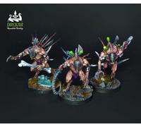 3 grottesche conversioni Drukhari dark eldar COMMISSIONE dipinto