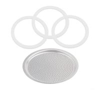 3 guarnizioni di ricambio in silicone e 1 filtro in alluminio per Moka Pot 2/3/6/9/12 tazze - Compatibile con accessori per caffettiera espresso (12 tazze)