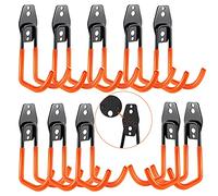 3-H Appendi Bici da Muro Garage 10 Pezzi, Supporto 3 Punti di Saldatura, Acciaio Inox Massiccio, Porta Bici Con Viti Ganci per Attrezzi, Scala