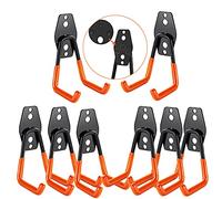 3-H Appendi Bici da Muro Garage 8 Pezzi, Supporto 3 Punti di Saldatura, Acciaio Inox Massiccio, Porta Bici Con Viti Ganci per Attrezzi, Scala