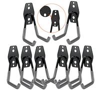 3-H Appendi Bici da Muro Garage 8 Pezzi, Supporto 3 Punti di Saldatura, Acciaio Inox Massiccio, Porta Bici Con Viti Ganci per Attrezzi, Scala
