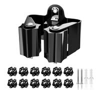3-H Appendi Scope a Muro 12 Pezzi, Portascope da Muro Appendibile Acciaio Inossidabile Porta Scope Parete 0,7 MM Spessore Impermeabile e Antiscivolo,5KG Supporto per Cucina,Bagno,Garage,Giardino-Nero