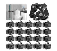 3-H Appendi Scope a Muro 20 Pezzi, Portascope da Muro Appendibile Acciaio Inossidabile Porta Scope Parete 0,7 MM Spessore Impermeabile e Antiscivolo,5KG Supporto per Cucina,Bagno,Garage,Giardino-Nero