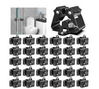 3-H Appendi Scope a Muro Vite Forte 30 Pezzi, Portascope da Muro Acciaio Inox Porta Scope Parete Impermeabile, 5KG Antiscivolo Rullo Stabile per Bagno, Garage, Giardino, Cucina (Nero)