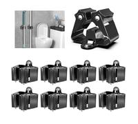 3-H Appendi Scope a Muro Vite Forte 8 Pezzi, Portascope da Muro Acciaio Inox Porta Scope Parete Impermeabile, 5KG Antiscivolo Rullo Stabile per Bagno, Garage, Giardino, Cucina (Nero)
