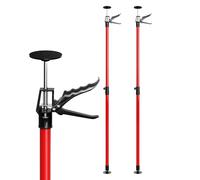 3-H Asta di supporto telescopica di terza mano, resistente, interamente in acciaio, per armadietti, martinetti e cartongesso, capacità di 74,8 kg e si estende da 32 a 40 cm, (2 × rosso)