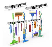 3-H Portascope da Muro Magnetico 36cm 2 Pezzi, Porta Attrezzi da Parete SUS304 Acciaio Inox 20KG Carico Porta Scope Parete senza Foratura per Ristorante, Cucina, Bagno, Garage con Viti