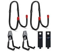 3-H Supporto Tubo Parete 2 Pezzi, 8mm Acciaio Inox 45KG Carico, Supporto per Tubi, Scale, Giardino, Garage con 1 Cinghie di Contenimento a L