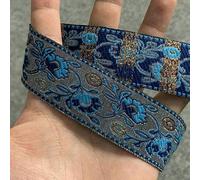 3 iarde 1,25" 30-35 mm oro seta vintage etnico fiore pizzo nastro pizzo fai da te vestiti borsa accessori ricamato-03 33,0 m x 3 yard