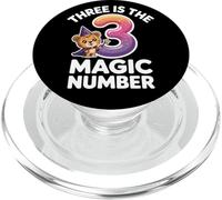 3 Il numero magico divertente 3° compleanno leone carino PopSockets PopGrip per MagSafe