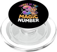 3 Il numero magico divertente 3° compleanno leone carino PopSockets PopGrip per MagSafe