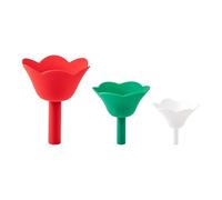 3 imbuti a forma in silicone per uso alimentare, design a prova perdite, resistenti calore, per trasferimento liquidi in cucina, facile da pulire, imbuto per olio