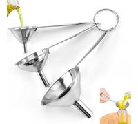 3 imbuti da cucina in acciaio inox, con cannello lungo per il trasferimento di olio, liquidi e polveri