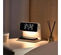 3 in 1 10W ricarica wireless lampada da comodino schermo LCD caricabatteria per