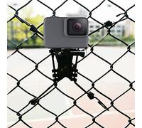 3 in 1 Action Camera Chain Link Fence Mount Holder per macchina fotografica d'azione impermeabile/fotocamera digitale/smartphone - Supporto per fotocamera posteriore ideale per la registrazione di baseball, basket, softball e giochi di tennis