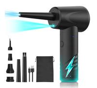 3-in-1 Air Duster Inflator Vacuum con 3 marce regolabile 50000RPM ricaricabile Cordless Blower Motore spazzolato 6 ugelli per la pulizia della tastiera del PC Sacchetti di gonfiaggio Anello di nuoto