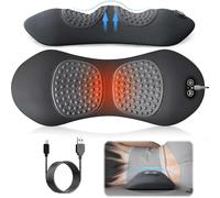 3 in 1 Back Massager,Electric 3 in 1 Lumbar Support Pillow,Traction Massager with Heat,Sciatica Pain Relief Pillow,Unisex, Suitable for Neck, Shoulders and Back (Black)