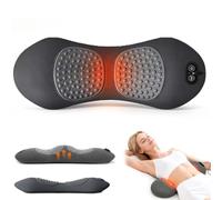 3-in-1 Back Massager for Sciatica,with Heat,Vibration,Airbag Traction，Black | Waist Massage Support Pillow,Deep Tissue,Muscle Relax,Adjustable Memory Foam Lumbar Support for Office,Home & Car