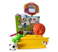 3 IN 1 Bambini Toss Gioco Set Canestro da Basket Calcio Goal Rete Con Cinghiale