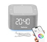 [ 3 in 1] Bianco Noise Sound Machine, Altoparlante Bluetooth, Sveglia, Non-Looping Natural Lenitivo Suoni Sonno Dispositivo di Aiuto per Adulti, Bambini e Bambini