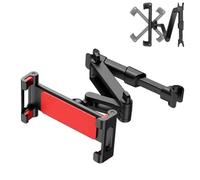 3-in-1 Car Headrest Tablet Holder, Car Headrest Tablet Phone Holder, Extendable and Foldable, Adjustable Backseat Mount, 360 Degree Rotation for Travel (Red)