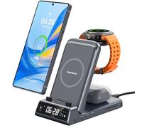 3 in 1 Caricatore Wireless per Samsung S25/Watch 8/8 Classic, Stazione di Ricarica per Samsung S25+/S25 Ultra/S24/S23/Fold 6, Galaxy Watch Ultra 2025/7/6/5/4, Galaxy Buds, SwanScout 703S (No Adapter)