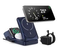 3 in 1 Caricatore Wireless Stazione, Certificato Qi2 15W Ricarica Rapida Caricatore Magnetico Pieghevole Caricabatterie Wireless Phone Charger Stand per iPhone16/15/14/13/12, iWatch, Air-Pods