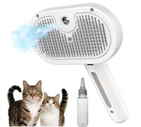 3 in 1 Cat Steam Brush, Self Cleaning Grooming and Shedding Steam Brush for Cats Dogs Small Pets Long Short Hair (White)